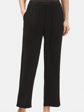 Eileen Fisher silk georgette crepe tapered pants